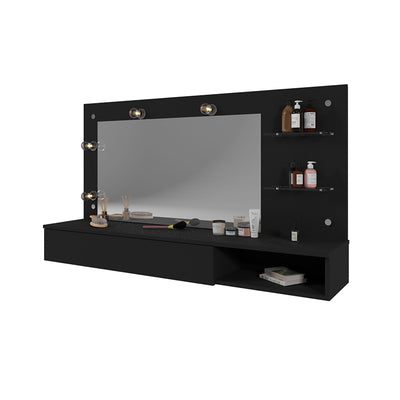 Tocador Aéreo Lumiere Negro 1 Cajón