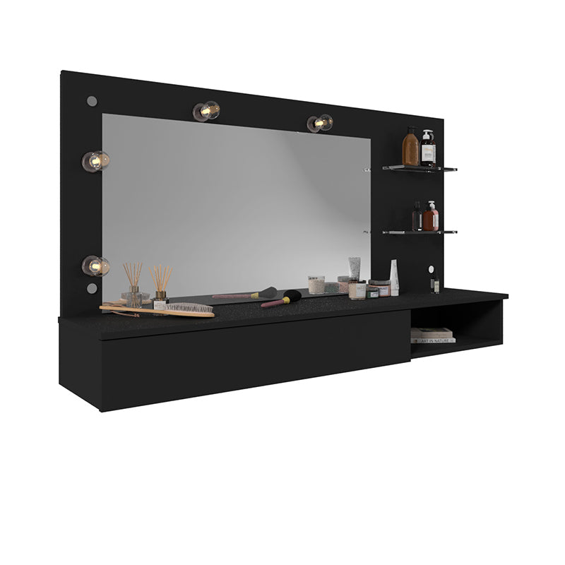 Tocador Aéreo Lumiere Negro 1 Cajón