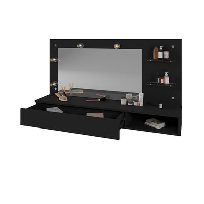 Tocador Aéreo Lumiere Negro 1 Cajón