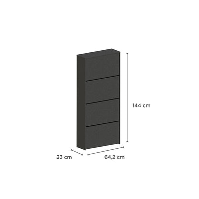 Zapatera Americana 4 Puertas Negro