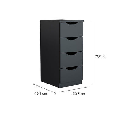Cajonera Americano 4 Cajones Negro