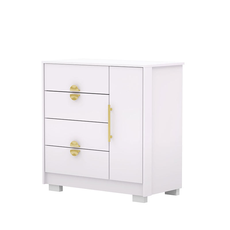 Cómoda Bella Blanca 4 Cajones 1 Puerta