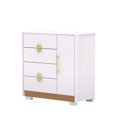 Cómoda Bella Blanca 4 Cajones 1 Puerta