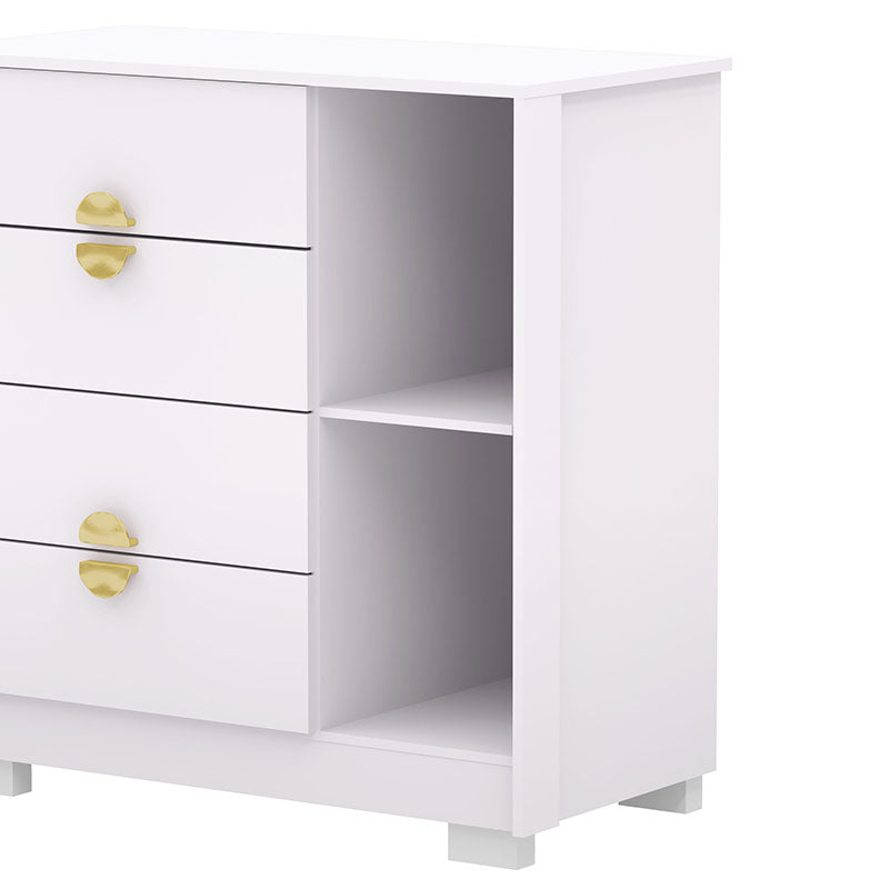 Cómoda Bella Blanca 4 Cajones 1 Puerta