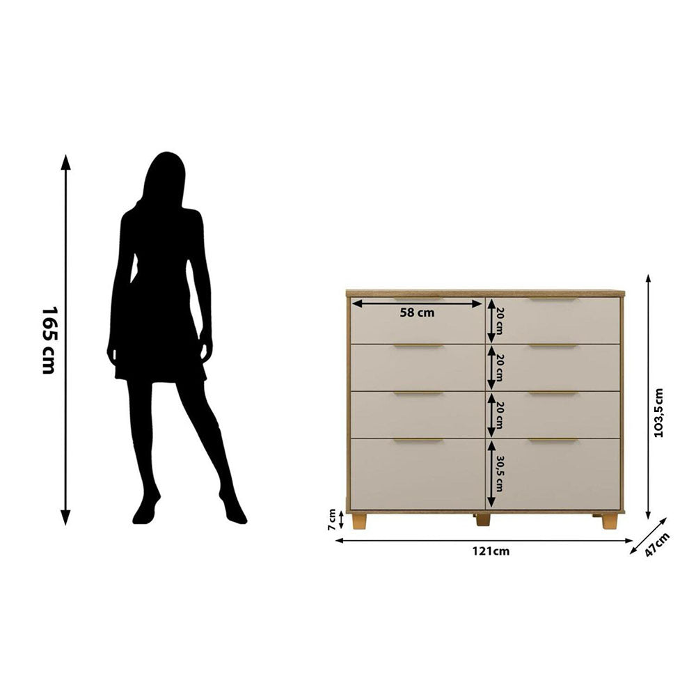 Cómoda Dubai Beige 8 Cajones