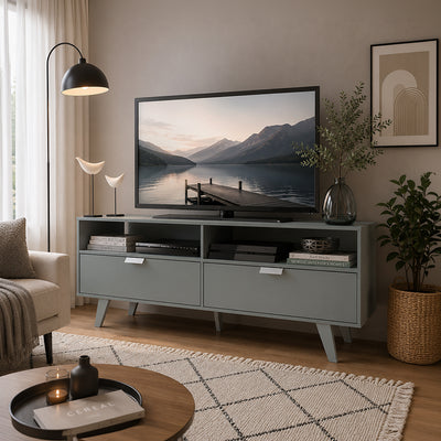 Rack TV Oslo Gris 2 Puertas Hasta TV de 55"