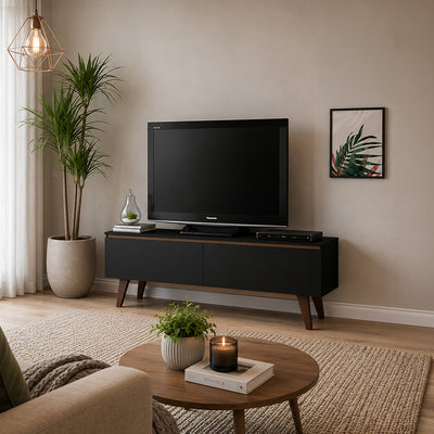 Rack TV Le Mans Oscuro 2 Puertas Hasta TV de 55"