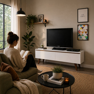 Rack TV Le Mans Claro 2 Puertas Hasta TV de 55"