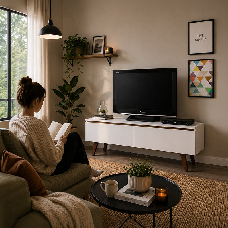 Rack TV Le Mans Claro 2 Puertas Hasta TV de 55"
