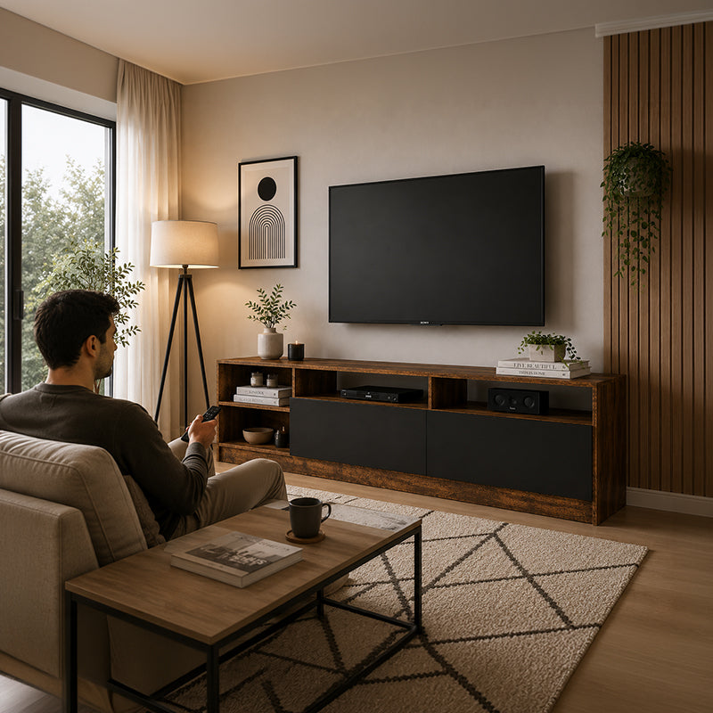 Rack TV Moyan Oscuro Hasta TV de 75"