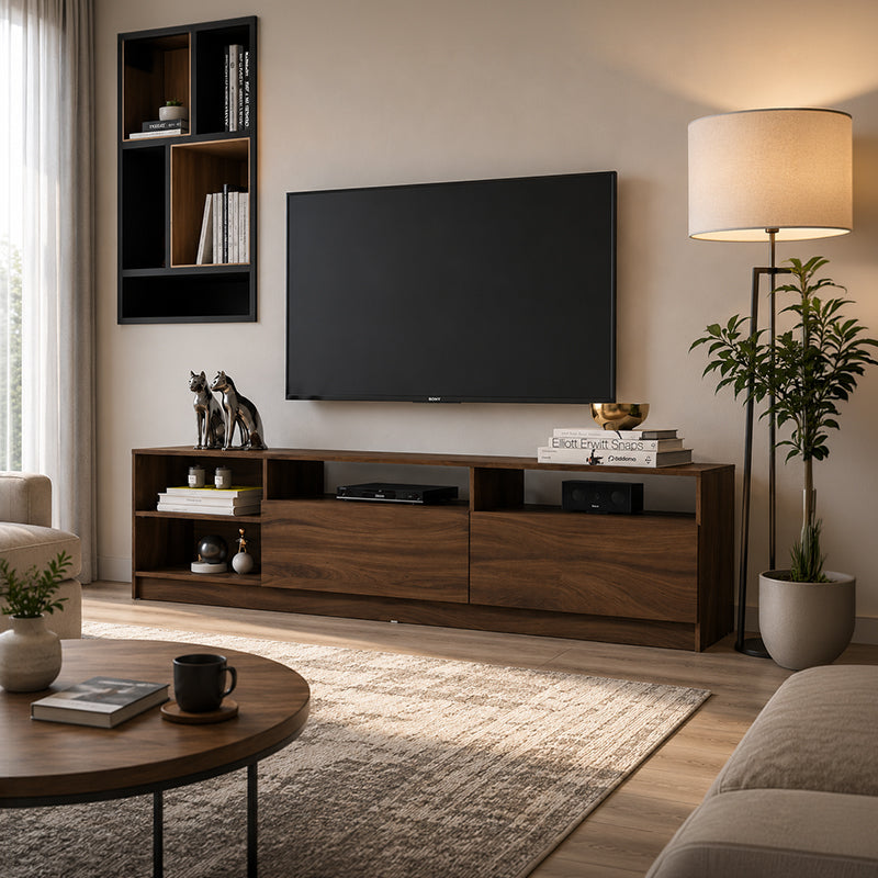 Rack TV Moyan Rustic 2 Puertas Hasta TV de 75"