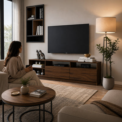 Rack TV Moyan Rustic 2 Puertas Hasta TV de 75"