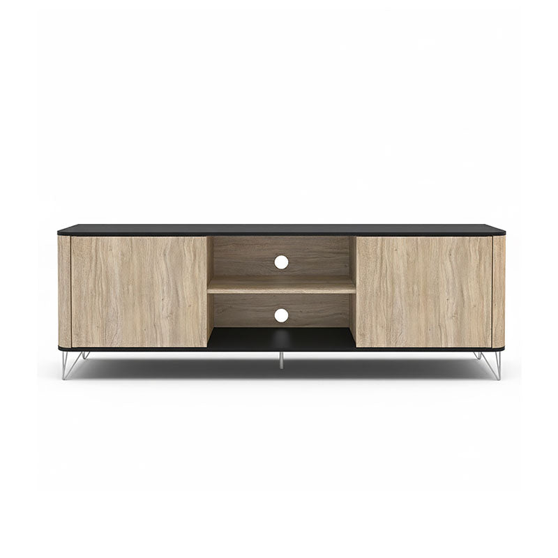 Rack TV Cartagen Rustic Oscuro 2 Puertas Hasta TV de [Pendiente]