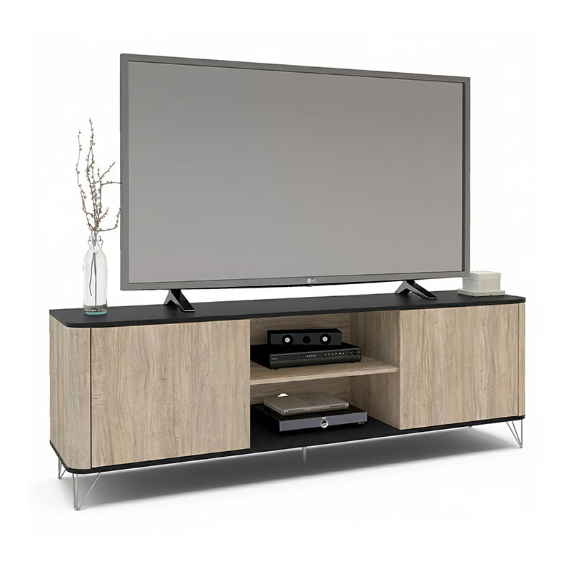 Rack TV Cartagen Rustic Oscuro 2 Puertas Hasta TV de [Pendiente]