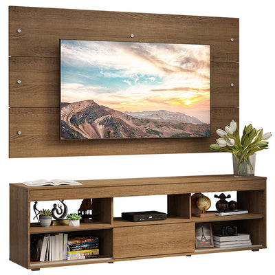 Panel TV Orlando Café 1 Puerta Con Rack Hasta TV de 65"