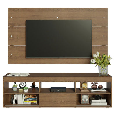 Panel TV Orlando Café 1 Puerta Con Rack Hasta TV de 65"