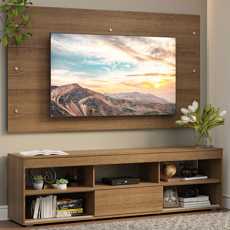 Panel TV Orlando Café 1 Puerta Con Rack Hasta TV de 65"