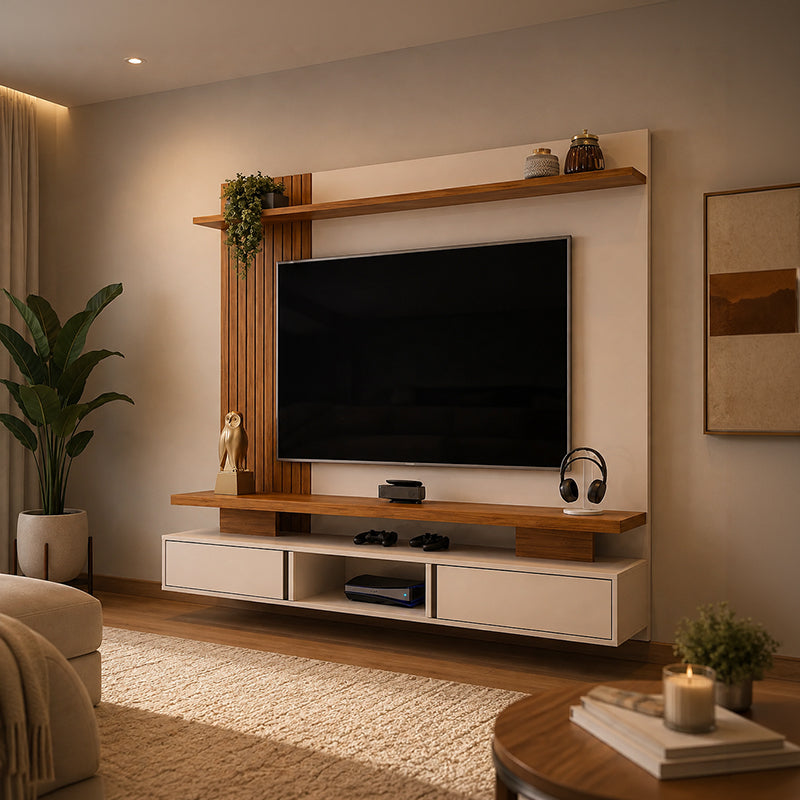 Panel TV Leoni Beige Hasta TV de 65"