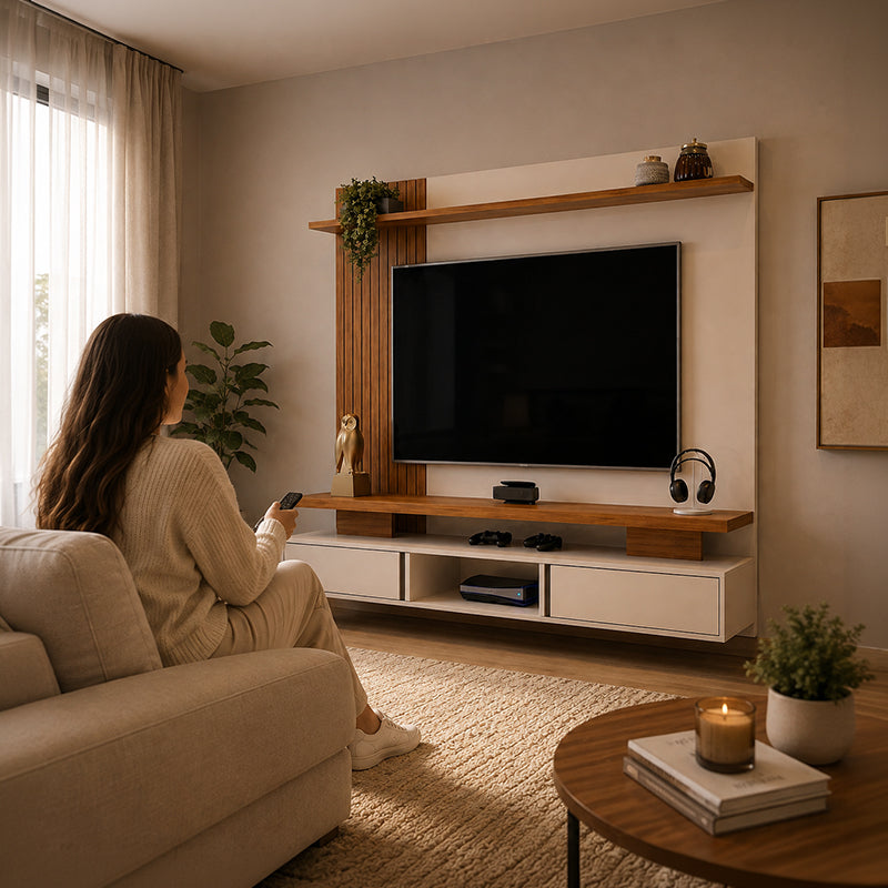 Panel TV Leoni Beige Hasta TV de 65"