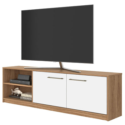 Rack Tv Lican 2 Puertas Hasta 70 Pulgas Café/Blanco