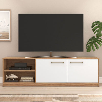 Rack Tv Lican 2 Puertas Hasta 70 Pulgas Café/Blanco