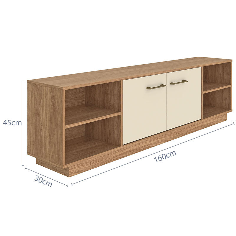 Rack Tv Nova 2 Puertas Hasta 70 Pulgadas Café/Beige