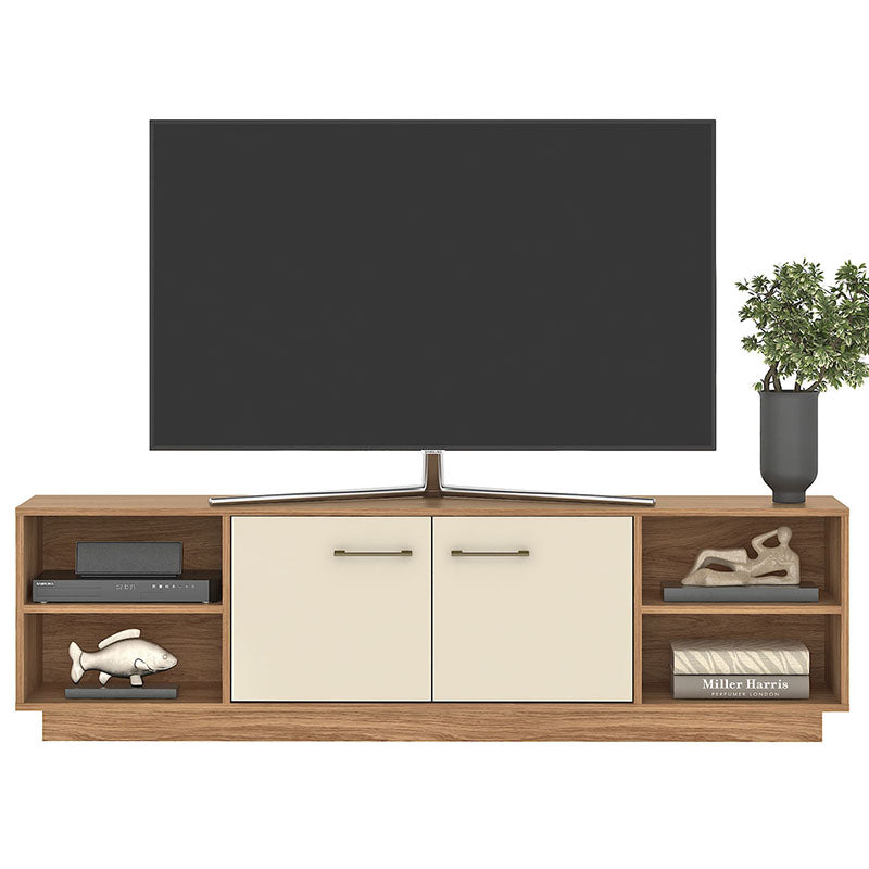 Rack Tv Nova 2 Puertas Hasta 70 Pulgadas Café/Beige