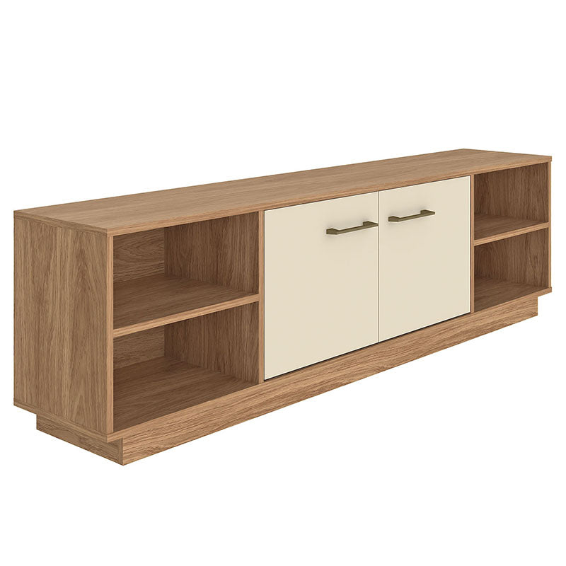 Rack Tv Nova 2 Puertas Hasta 70 Pulgadas Café/Beige