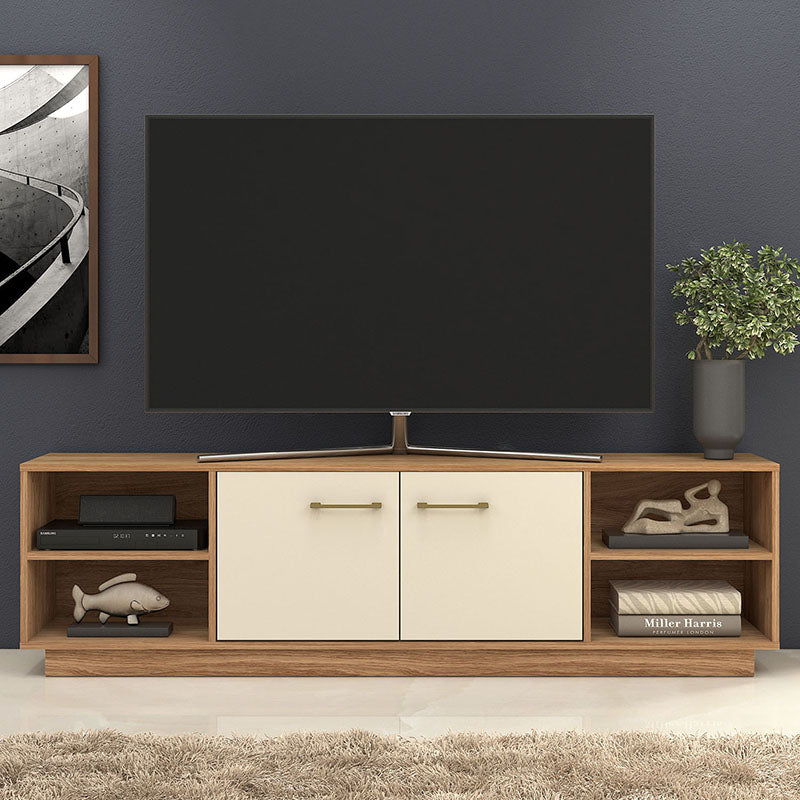 Rack Tv Nova 2 Puertas Hasta 70 Pulgadas Café/Beige