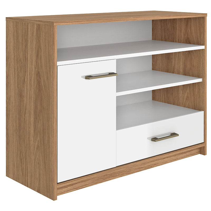 Rack Tv Hera 1P 1C Cafe con Blanco