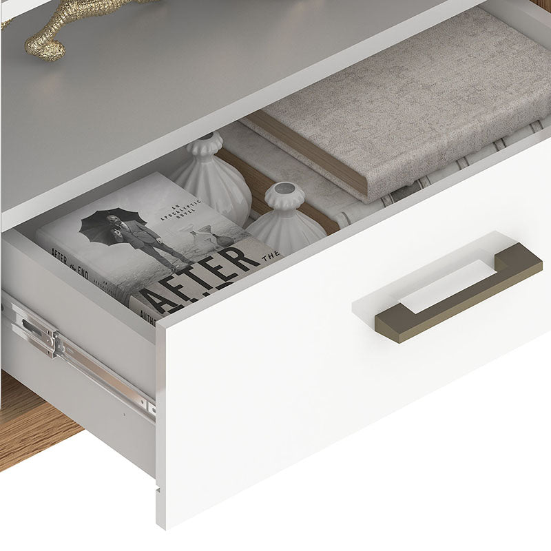 Rack Tv Hera 1P 1C Cafe con Blanco
