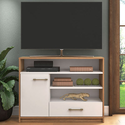 Rack Tv Hera 1P 1C Cafe con Blanco