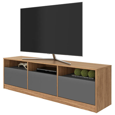 Rack Tv Atlas 3 Cajones Café/Grafito