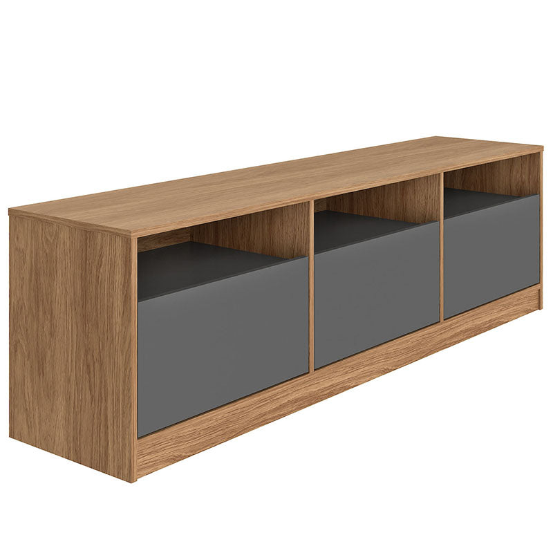 Rack Tv Atlas 3 Cajones Café/Grafito