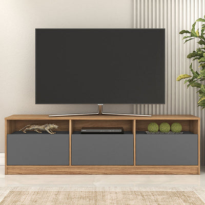 Rack Tv Atlas 3 Cajones Café/Grafito