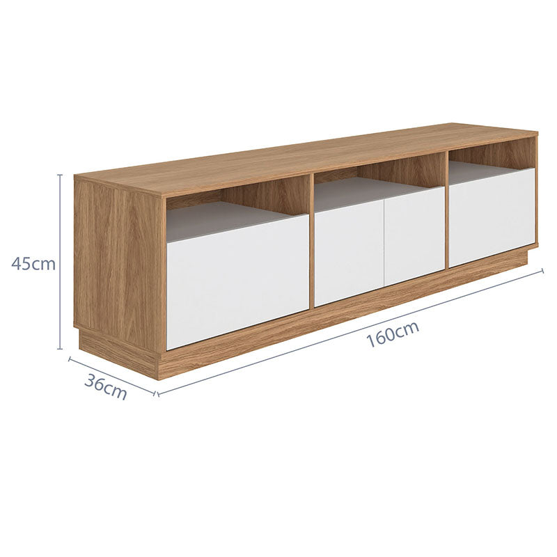 Rack Tv Atlas 2 Puertas 2 Cajones Hasta 70 Pulgadas Café/Blanco