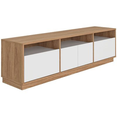 Rack Tv Atlas 2 Puertas 2 Cajones Hasta 70 Pulgadas Café/Blanco