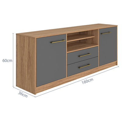 Rack Tv Alerce 2 Puertas 2 Cajones Hasta 70 Pulgadas