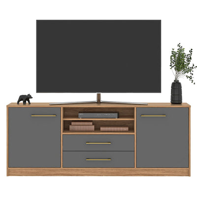 Rack Tv Alerce 2 Puertas 2 Cajones Hasta 70 Pulgadas