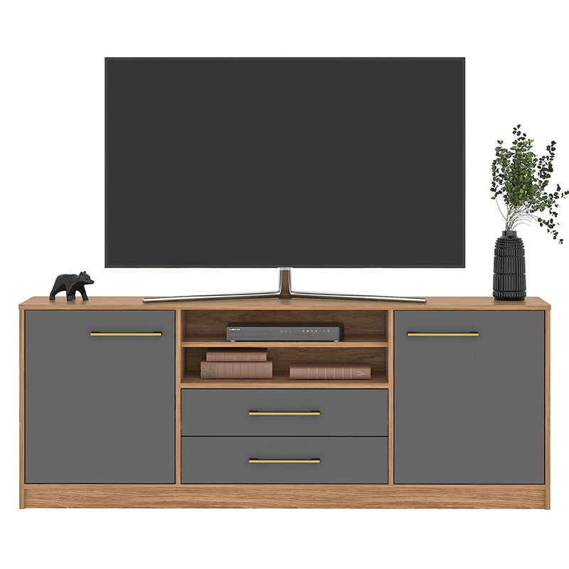 Rack Tv Alerce 2 Puertas 2 Cajones Hasta 70 Pulgadas