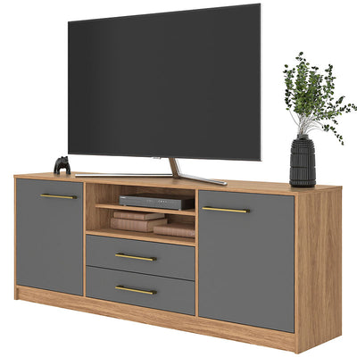 Rack Tv Alerce 2 Puertas 2 Cajones Hasta 70 Pulgadas