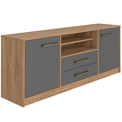 Rack Tv Alerce 2 Puertas 2 Cajones Hasta 70 Pulgadas