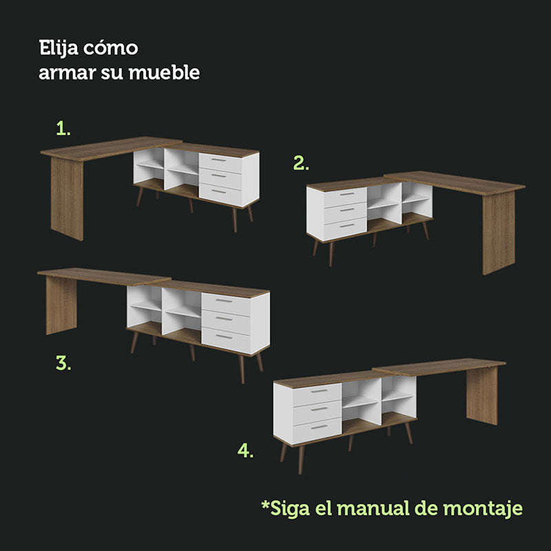 Escritorio Esquinero Funcional Lisboa