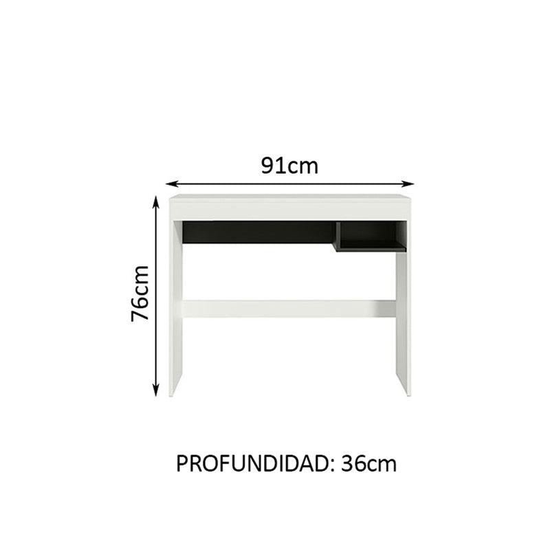 Escritorio + Estante Rubi Blanco