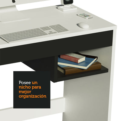 Escritorio + Estante Rubi Blanco