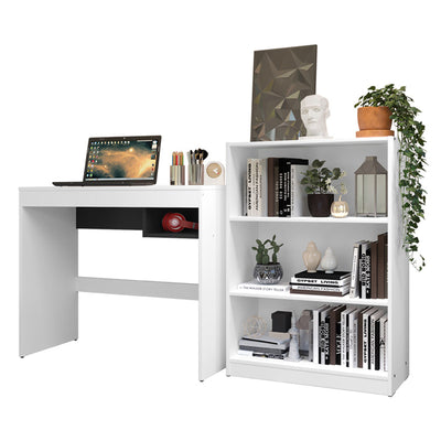 Escritorio + Estante Rubi Blanco
