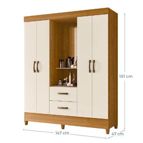 Clóset Mobi Capelina 4 Puertas 2 Cajones