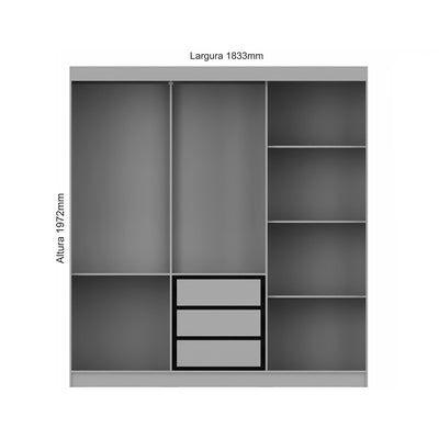 Clóset Lyon 3 Puertas 3 Cajones