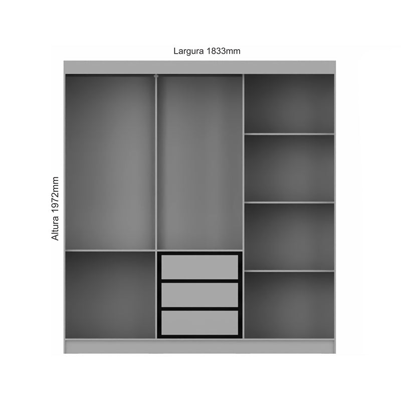 Clóset Lyon 3 Puertas 3 Cajones