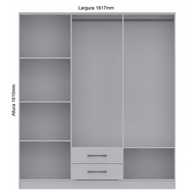 Clóset Pequim Ligth 6 Puertas 2 Cajones